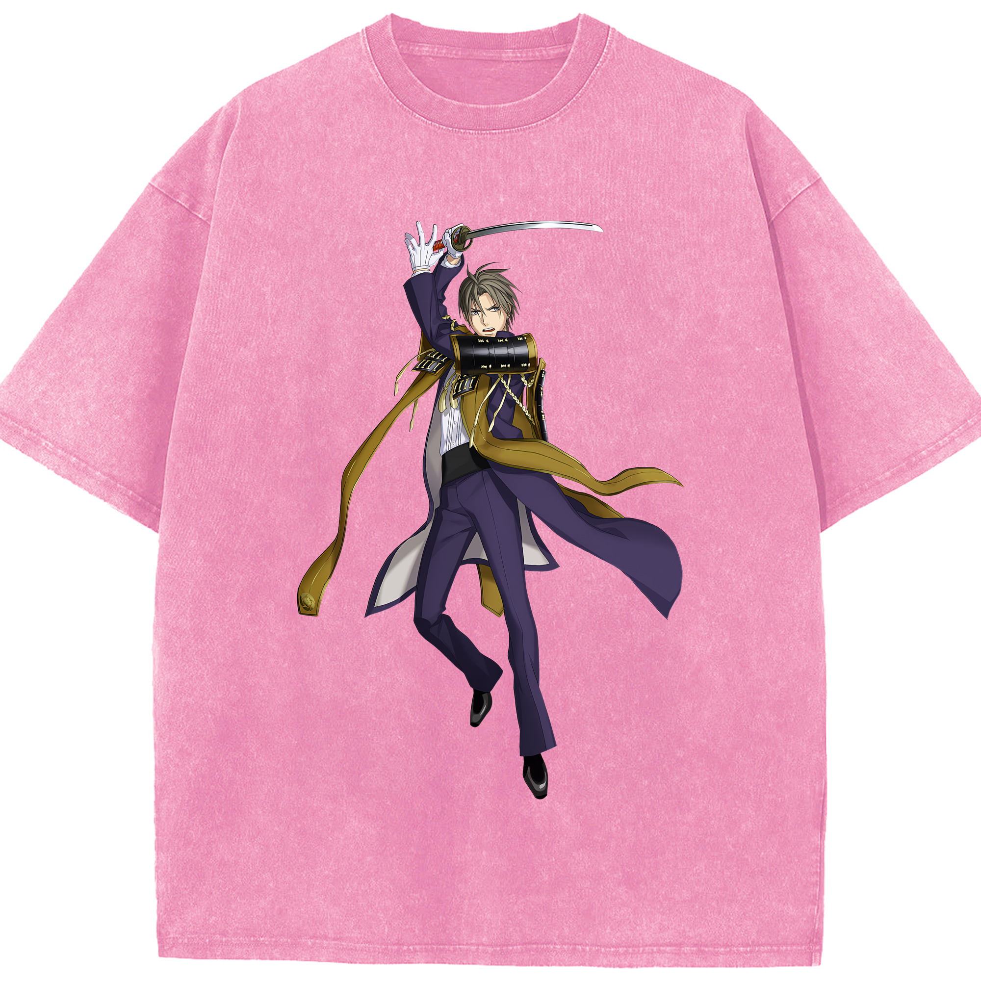 （画像用） 刀剣乱舞 Touken Ranbu 綿100% ヴィンテージ風 半袖Tシャツ（フロントプリント）